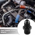 X Autohaux Black 4an Male To M12x1 25mm Metric Thread Fitting Adapter Flare Union Coupler Fuel Oil Line Hose End Aluminum Alloy