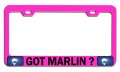 Got Marlin Fishing Pink Metal License Plate Frame Tag Holder Universal Fit For Us And Canada Vehicles Heavy Duty Steel 12 5 X 6 