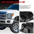 Auto Dynasty Oe Style Dash Board Cup Holder Insert Compatible With Ford F250 F350 F450 F550 Super Duty 08-16 Front Gray Black