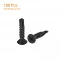 Uxcell 10 X 1 Sheet Metal Screws 100pcs Black Oxide 410 Stainless Steel Flat Head Phillips Drive Self Drilling