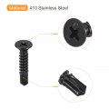 Uxcell 10 X 1 Sheet Metal Screws 100pcs Black Oxide 410 Stainless Steel Flat Head Phillips Drive Self Drilling