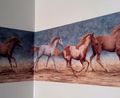 Wallpaper Border Running Wild Horses Bluea