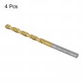 Uxcell High Speed Steel Straight Shank Twist Drill Bit Fully Ground Titanium Coated 4 2mm Diameter Mm Total Length 12mm 4 Pcs