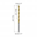 Uxcell High Speed Steel Straight Shank Twist Drill Bit Fully Ground Titanium Coated 4 2mm Diameter Mm Total Length 12mm 4 Pcs