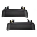 Exterior Door Handles Front Driver And Passenger Side Pair For Mazda B2500 2001 Black Textured Plastic Without Key Hole 