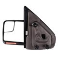 Left Side Towing Mirror For 2004 To 2014 Ford F150 Power Adjusted Heated With Turn Signal And Puddle Light Black Housing 