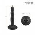 Uxcell Phillips Head Self Tapping Screws 8 X 1 Carbon Steel Drilling Sheet Metal Screw Black 100pcs