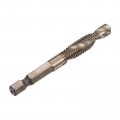 Uxcell Combination Drill And Tap Bit 1 4 Hex Shank M8 X 25 Metric Titanium Coated High Speed Steel 6542 Spiral Flute Drilling