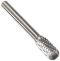 Drill America Dul Series Solid Carbide Bur Double Cut Sc3 Cylindrical Radius End 1 4 Shank 8 Head Diameter 3 Cutting Length 