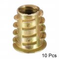 Uxcell Furniture Threaded Insert Nuts Zinc Alloy M10 Internal Threads 20mm Length 10pcs
