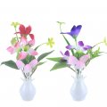 Warmstor 2 Pack Mushroom Night Light Lily Flowers Plug-in Mushrooms Colors Changinglight Nursery Bed Lamps Colorful Wall Lamp 