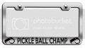 Pickle Ball Champ Coach Chrome Metal License Plate Frame Tag Holder X59 