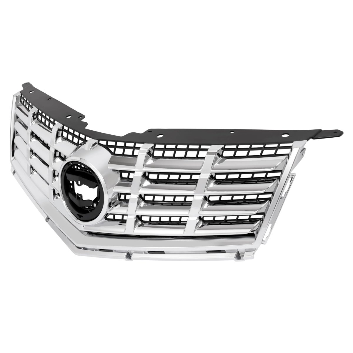 Front Bumper Grille For 2013-2016 Cadillac Srx Replacement 22738992 Plastic Chrome Silvery Black