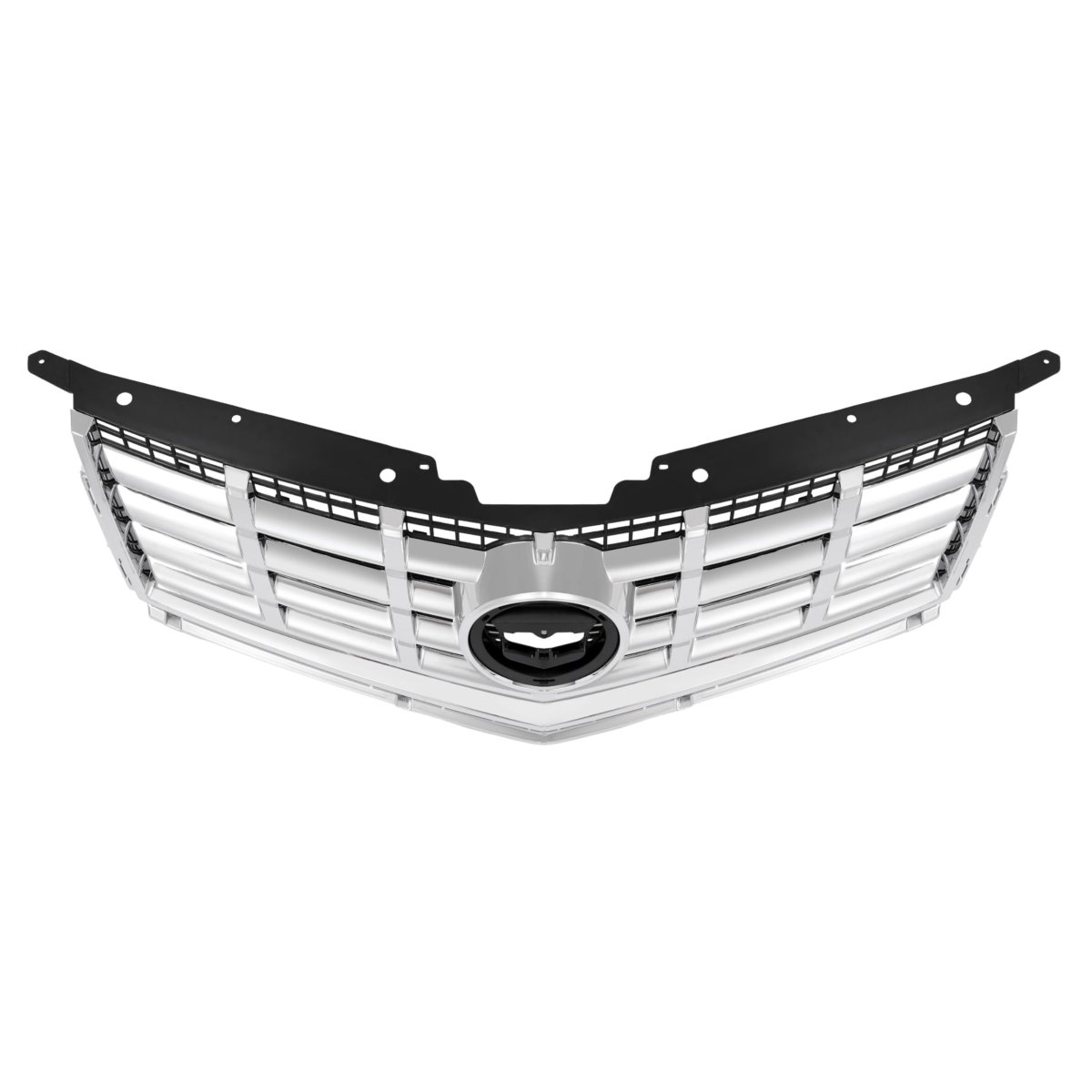 Front Bumper Grille For 2013-2016 Cadillac Srx Replacement 22738992 Plastic Chrome Silvery Black