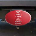 Wonder Woman Keep Calm And Call Oval Tow Trailer Hitch Cover Plug Insert