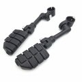Smt Motorcycle Black Long Angled Adjustable Dually Highway P-clamps Large Footpeg Footrest For V-star Roadstar Suzuki Boulevard