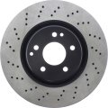 Front Disc Brake Rotor Cross-drilled Slotted For Mercedes-benz Slk280 2006 2007 2008 