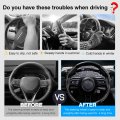 Cartist Steering Wheel Cover 2 Setsbon Fiber Car For Men Women Anti-slip Comfortable Grip Durable Universal Fit 99 Car Black