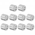 Uxcell 10pcs Aluminum Spacer 5mm Bore 10mm Od Length Screw Standoff Bushing Plain Finish Round For M5 Screws Bolts And Rods 