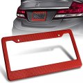 Hyperspeed Front Rear Carbon Look Abs License Plate Frame Cover 1pc 1 Piece Universal For Us Standards Automotive Exterior 