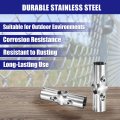 Uxcell 10pcs Structural Pipe Connector 180 Degree Metal Joint Chain Link Fence Clamp 3 Way Cross Stainless Steel Corner Fitting