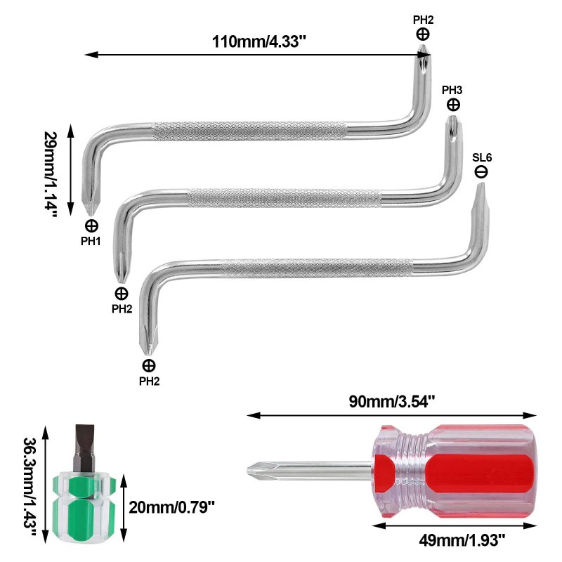 Ldexin 7 In 1 Magnetic Screwdriver Set Z-type Double Head Offset With Phillips Flat