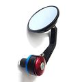 Yibid Motorcycle Bar End Mirrors Red Blue Cap Plug Rearview Side Mirror For 22mm 7 8 Inch Handlebar Kawasaki Yamaha Honda