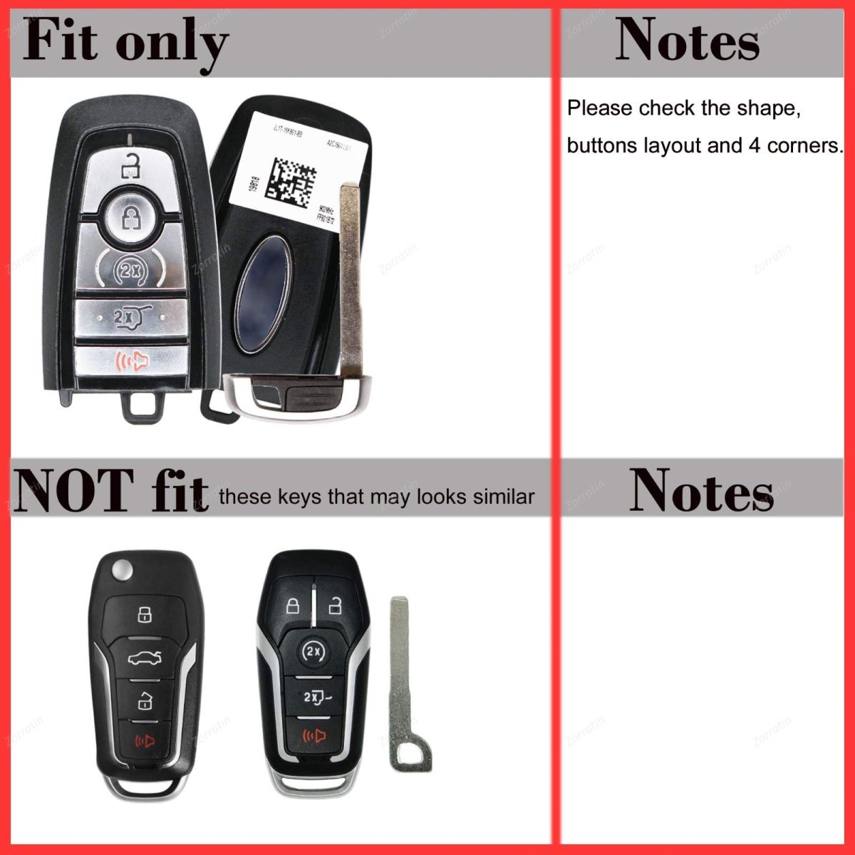Silicone Key Fob Cover For Ford F150 Mustang Explorer Expedition Escape Edge Bronco Transit Maverick And Lincoln Navigator