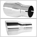 Pair 3 Inches Inlet 4 5 Od 8 25 Long Stainless Steel Round Diagonal Cut Double Wall Muffler Tip