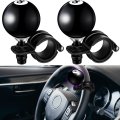 Tallew 2 Pcs Black 8 Ball Steering Wheel Knob Spinner Suicides For 360 Degrees Rotation Accessories Cars Trucks Semis Tractors 