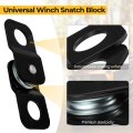 8000 Lbs Capacity Winch Snatch Block Universal Atv Utv Heavy Duty Rope Pulley With Black Coating Fit For 3 16 To 5 Inch Cable