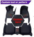 Aerfine Customized Luxury Leather Car Floor Mats Non Slip For Cars All Weather Blue Black Beige