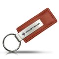 Ford Mustang Tri-bar Logo Brown Leather Key Chain