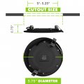 5 Pack Rv Boat Recessed Ceiling Light 75 In Super Slim Led Panel Downlights 720 Lumen Dc 12v 9w Full Aluminum Cool White Black
