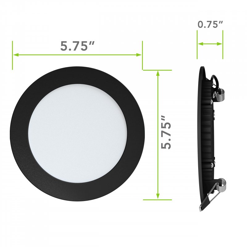 5 Pack Rv Boat Recessed Ceiling Light 75 In Super Slim Led Panel Downlights 720 Lumen Dc 12v 9w Full Aluminum Cool White Black