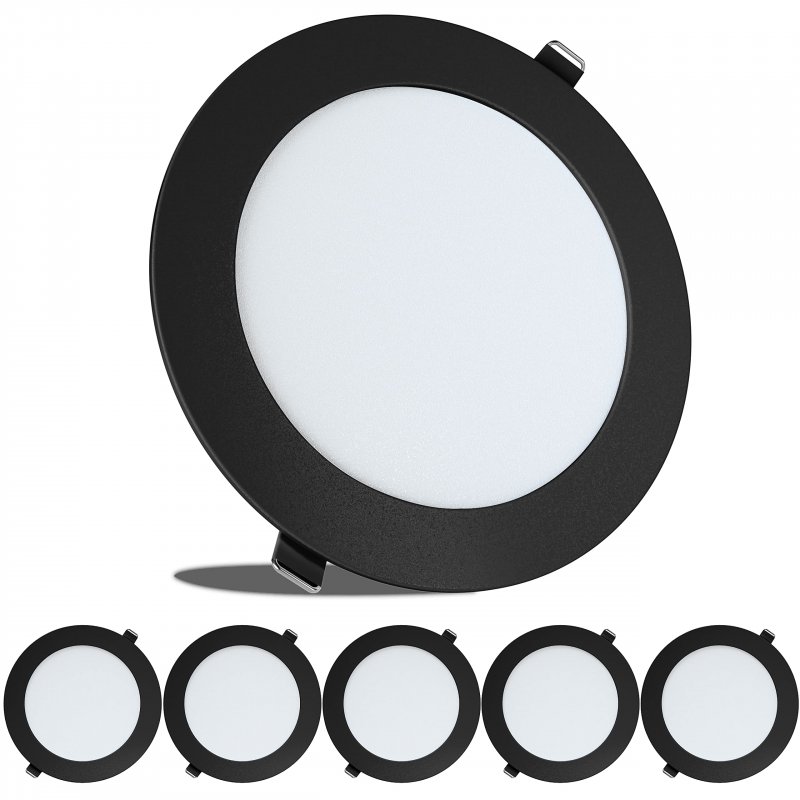 5 Pack Rv Boat Recessed Ceiling Light 75 In Super Slim Led Panel Downlights 720 Lumen Dc 12v 9w Full Aluminum Cool White Black