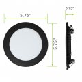 5 Pack Rv Boat Recessed Ceiling Light 75 In Super Slim Led Panel Downlights 720 Lumen Dc 12v 9w Full Aluminum Cool White Black