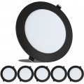 Leisure Led 5 Pack Rv Boat Recessed Ceiling Light 720 Lumen Super Slim Panel Dc 12v 75 9w Full Aluminum Downlights Black Cool 