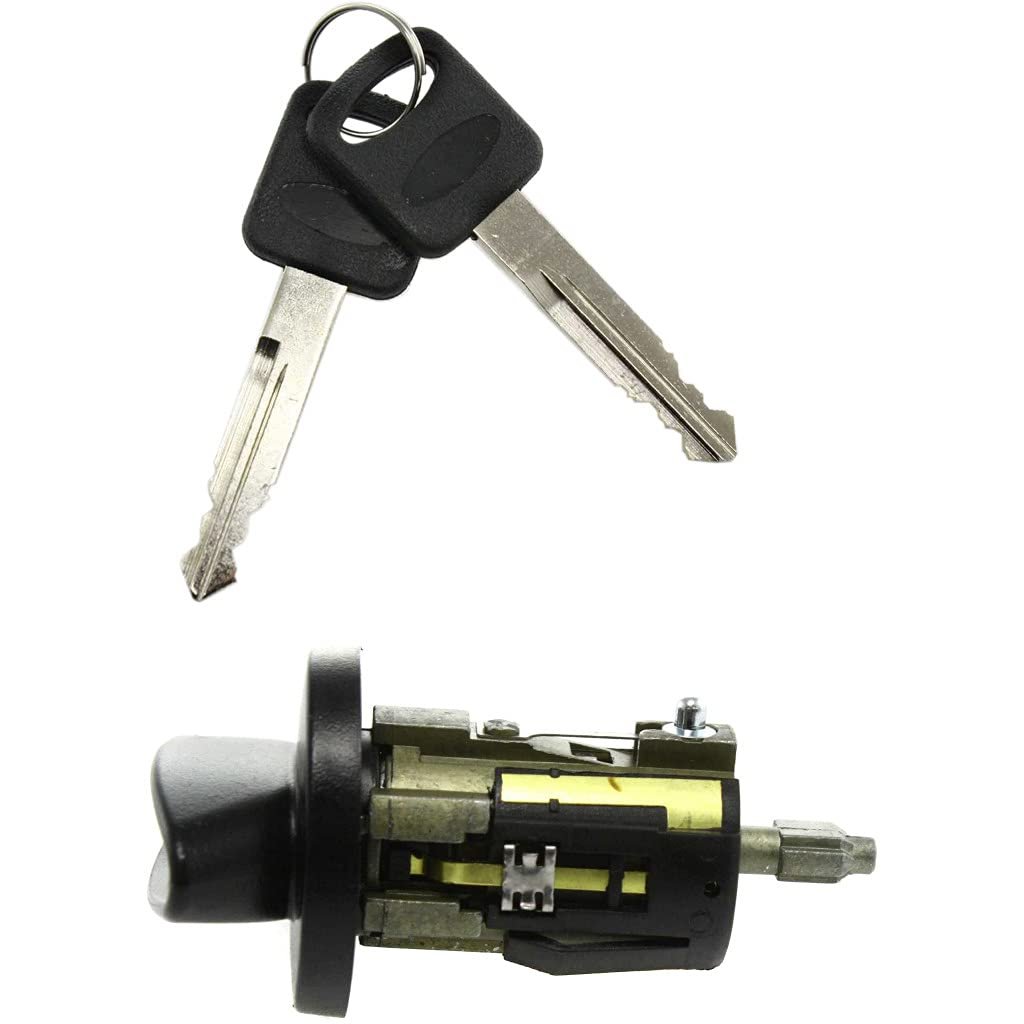 Ignition Lock Cylinder For Mercury Mountaineer 1997 1998 1999 2000 2001 With Keys Steering Column Mounting Location Black
