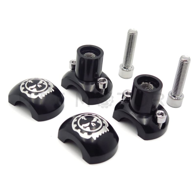 Httmt Gear Skull Black 25mm 1 Handlebar Riser Universal For H-d Hond Yamah