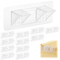 12 Pcs Punch-free Shelf Support Pegs Self-adhesive Transparent Brackets Strong Load-bearing Abs 