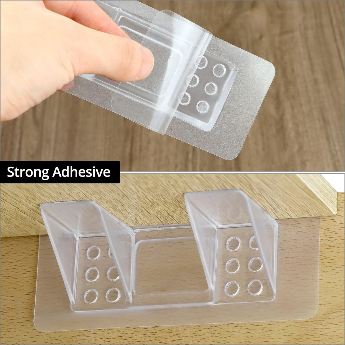12 Pcs Self Adhesive Shelf Support Pegs Punch Free Transparent Brackets Strong Load Bearing Abs For Cabinets Bookshelves And