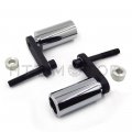 Httmt- Chrome Frame Slider Crash Protector Compatible With 2004 2005 Hond Cbr 1000rr 1000 Rr