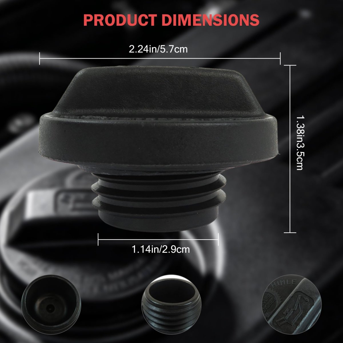 2x 80985 Engine Oil Fill Cap For 2003-2019 Honda Accord