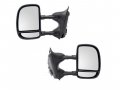 Manual Door Mirror Set Of 2 Towing Type Textured Black With Telescoping And 180 Degree Swing For 1999-2010 Ford F-250 Super 
