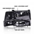 G-plus Headlights Compatible With 1992-1996 Bronco Ford F150 F250 F350 Super Duty Headlamps W Corner Signal Driver Side