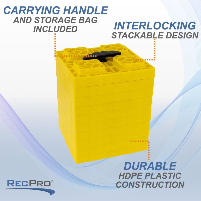 10 Pack Rv Leveling Blocks Stackable Wheel Levelers With Carry Bag Rp-1673