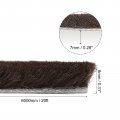Uxcell Weather Stripping Brush 20ft L X 3 W 0 H Self-adhesive Seal Weatherstrip Sweep Brown For Door Window