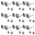 Oudain 9pcs Retro Disco Ball Glasses Funny Party Sunglasses 70s Silver Chain For Women Girl Favor 