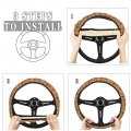 Fehuew Retro Monkeys Vintage Brown Steering Wheel Cover For Women Girls 15 Inch Universal Auto Car Anti Slip Wrap Covers Fit